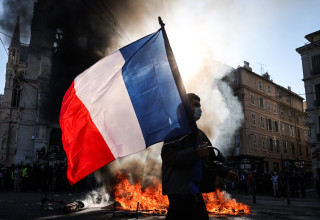 מחאות בצרפת (צילום: Thibaud MORITZ / AFP via Getty Images)