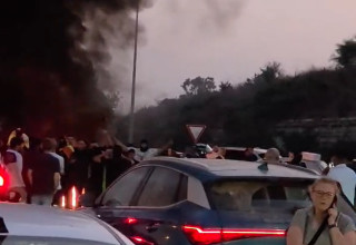 מפגינים דרוזים פתחו במחאת פתע, מחלף אליקים (צילום: שימוש לפי סעיף 27א')