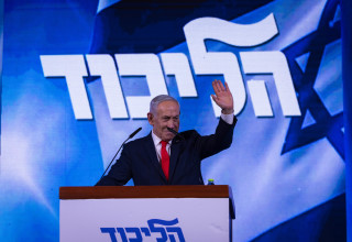 בנימין נתניהו במטה הליכוד (צילום: חיים גולדברג, פלאש 90)