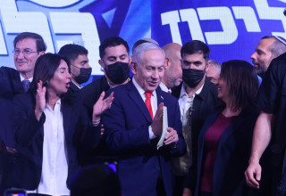 מטה הליכוד, הלילה (צילום: מארק ישראל סלם)