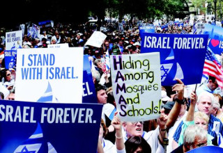 הפגנת תמיכה של יהודי ארה"ב בישראל (צילום: רויטרס)
