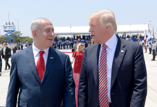 דונלד טראמפ ובנימין נתניהו (צילום:  אבי אוחיון, פלאש 90)