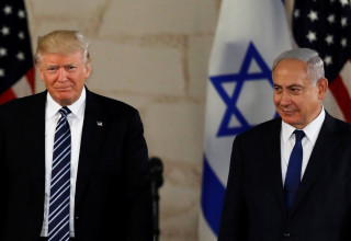 בנימין נתניהו ודונלד טראמפ במוזיאון ישראל (צילום: רויטרס)