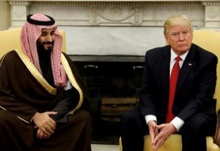 דונלד טראמפ בפגישה עם מוחמד בן סלמן (צילום: רויטרס)