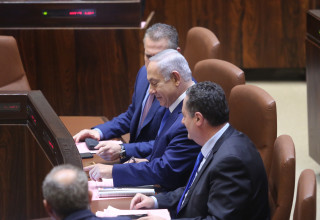 ישראל כ"ץ, בנימין נתניהו, גלעד ארדן (צילום: מרק ישראל סלם)