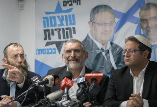 איתמר בן גביר, מיכאל בן ארי, ברוך מרזל (צילום: יונתן זינדל, פלאש 90)
