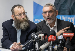 מיכאל בן ארי, ברוך מרזל (צילום: יונתן זינדל, פלאש 90)