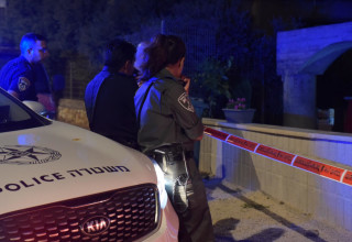 זירת רצח בטייבה, ארכיון (צילום: דוברות המשטרה)