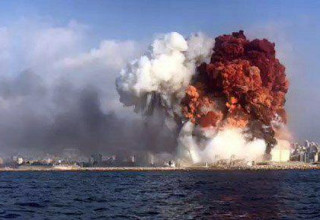 הפיצוצים בנמל ביירות (צילום: רשתות ערביות)