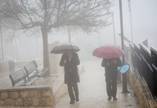 גשם בצפון (צילום: דוד כהן, פלאש 90)