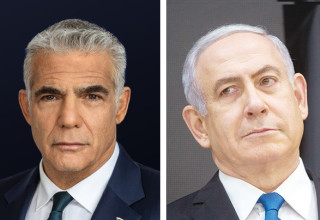 בנימין נתניהו, יאיר לפיד (צילום: מרים אלסטר, פלאש 90,באדיבות יש עתיד)