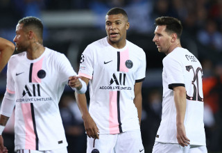 ליאונל מסי, ניימאר וקיליאן אמבפה, שחקני פריז סן ז'רמן (צילום: GettyImages, KENZO TRIBOUILLARD)