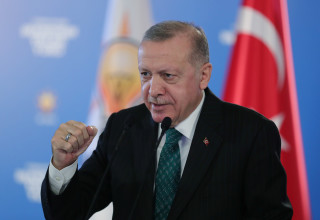 נשיא טורקיה, ארדואן במהלך כנס באנקרה 3 בפברואר 2021 (צילום: רויטרס)