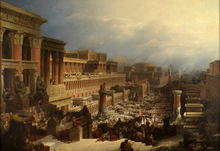 ני ישראל יוצאים ממצרים. ציור מאת דייוויד רוברטס משנת 1828 (צילום: ויקיפדיה)