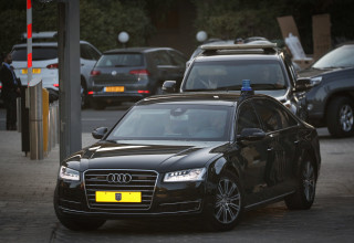 שיירת ראש הממשלה (צילום: יונתן זינדל, פלאש 90)