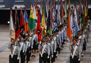 דגלנים בטקס הדלקת המשואות, ארכיון (צילום: יונתן זינדל, פלאש 90)