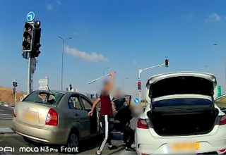 אלימות בכביש (צילום: דוברות המשטרה)