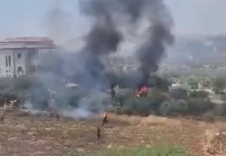 מתנחלים הציתו שדות בכפר תורמוס ליד רמאללה (צילום: רשתות פלסטיניות)