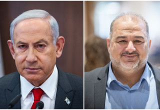 מנסור עבאס, בנימין נתניהו (צילום: יונתן זינדל, פלאש 90,אוליביה פיטוסי, פלאש 90)