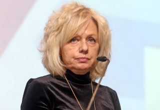 היועצת המשפטית לממשלה גלי בהרב מיארה בכנס המשפט הציבורי, חיפה, 12 בינואר 2023 (צילום: עיבוד תמונה)