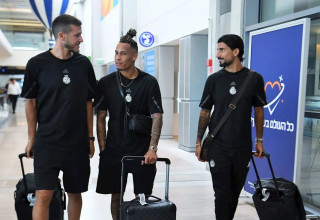 שחקני מכבי חיפה ליאור רפאלוב, צ'ארון שרי, רמי גרשון (צילום: אתר רשמי, מכבי חיפה)