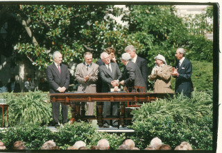 טקס חתימת הסכם אוסלו (צילום:  ראובן קסטרו)