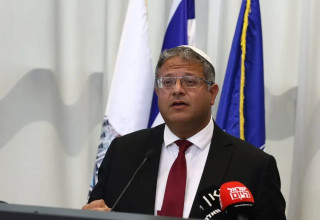 השר לביטחון לאומי איתמר בן גביר בטקס החלפת פיקוד מחוז חוף, מטה חוף, חיפה. 22 באוגוסט 2023 (צילום: שלומי גבאי)