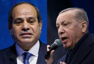 רג'פ טאיפ ארדואן, נשיא מצרים א סיסי (צילום: REUTERS/Murad Sezer,Ludovic Marin/Pool via REUTERS)