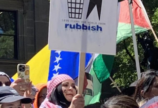 מפגינה פרו-פלסטינית במלבורן (צילום:  רענן ברנובסקי)