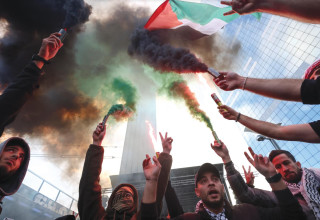 הפגנה פרו-פלסטינית בבריסל (צילום:  רויטרס)