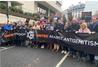 הפגנה נגד אנטישמיות בבריטניה (צילום:  קמפיין נגד אנטישמיות בבריטניה)