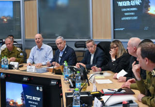 בנימין נתניהו בקבינט המלחמה (צילום:  קובי גדעון, לע"מ)