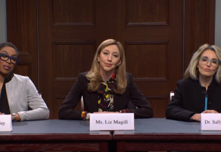 שחקניות SNL מחקות את ראשי האוניברסיטאות בדיון בקונגרס (צילום:  צילום מסך NBC)