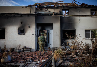 בית שרוף בקיבוץ בארי אחרי הטבח  (צילום:  יונתן זינדל)