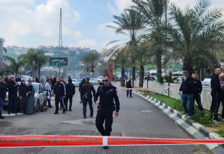 זירת האירוע באום אל פחם (צילום: דוברות המשטרה)