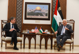 אבו מאזן ואנתוני בלינקן ברמאללה (צילום: ארכיון פלאש 90)