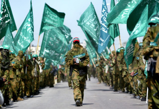 מצעד של חמאס בעזה (צילום:  REUTERS/Ahmed Jadallah AJ/TZ)