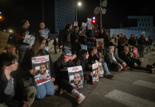 הפגנה למען החטופים (צילום:  Chaim Goldberg/Flash90)