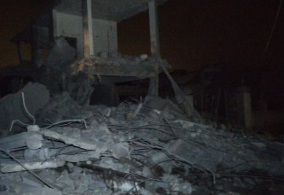נזק שנגרם מהתקיפה האווירית על בית בתאיר חרפה, דרום לבנון (צילום:  רשתות ערביות, שימוש לפי סעיף 27 א')