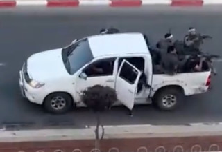 טנדר עם מחבלי חמאס בשדרות (צילום: צילום מסך)