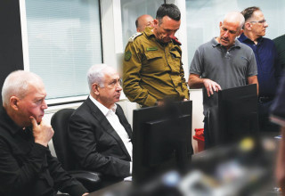 בנימין נתניהו, הרצי הלוי, רנן בר, יואב גלנט (צילום: דוברות שב"כ)