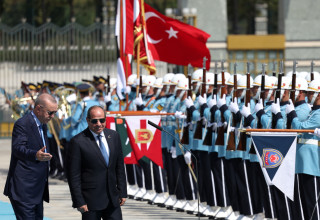 ביקור א-סיסי באנקרה, ארדואן (צילום: רויטרס)