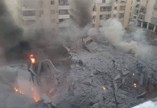 צה״ל תוקף בדאחיה (צילום: רשתות חברתיות, שימוש לפי סעיף 27 א')