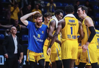 ניצחון גדול. מכבי תל אביב חוגגת (צילום: אתר רשמי, ג'ורג'יה קוסטיץ')