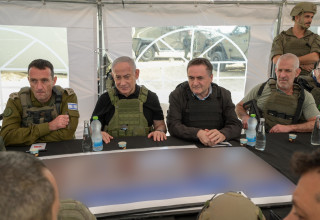 רונן בר, ישראל כ"ץ, בנימין נתניהו, הרצי הלוי (צילום: מעיין טואף, לע"מ)