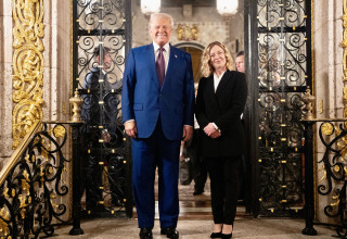 ג'ורג'יה מלוני, דונלד טראמפ (צילום: talian Government/Handout via REUTERS)