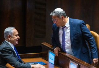 איתמר בן גביר, בנימין נתניהו (צילום:  אוליביה פיטוסי, פלאש 90)