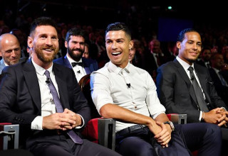 רונאלדו ומסי – צמד חמד (צילום: Harold Cunningham - UEFA)