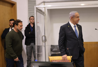 מחוזי תל אביב, משפט נתניהו (צילום: תומר אפלבאום)