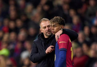 לאמין ימאל והאנזי פליק (צילום: Pedro Salado)